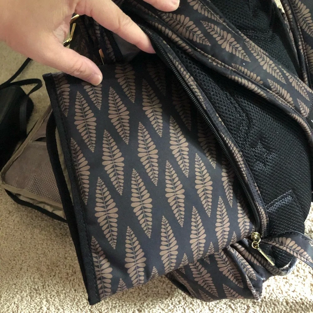Patterned Black & Tan Women’s Backpack Bag